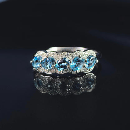 London Blue Topaz Arc Ring