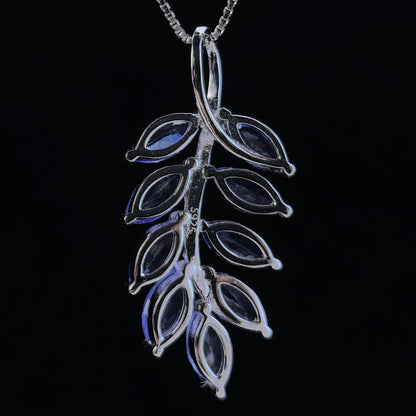 Blue Tanzanite Leaf Pendant