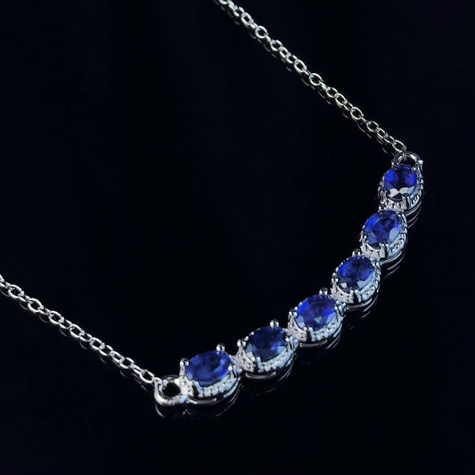 Sapphire Line Necklace