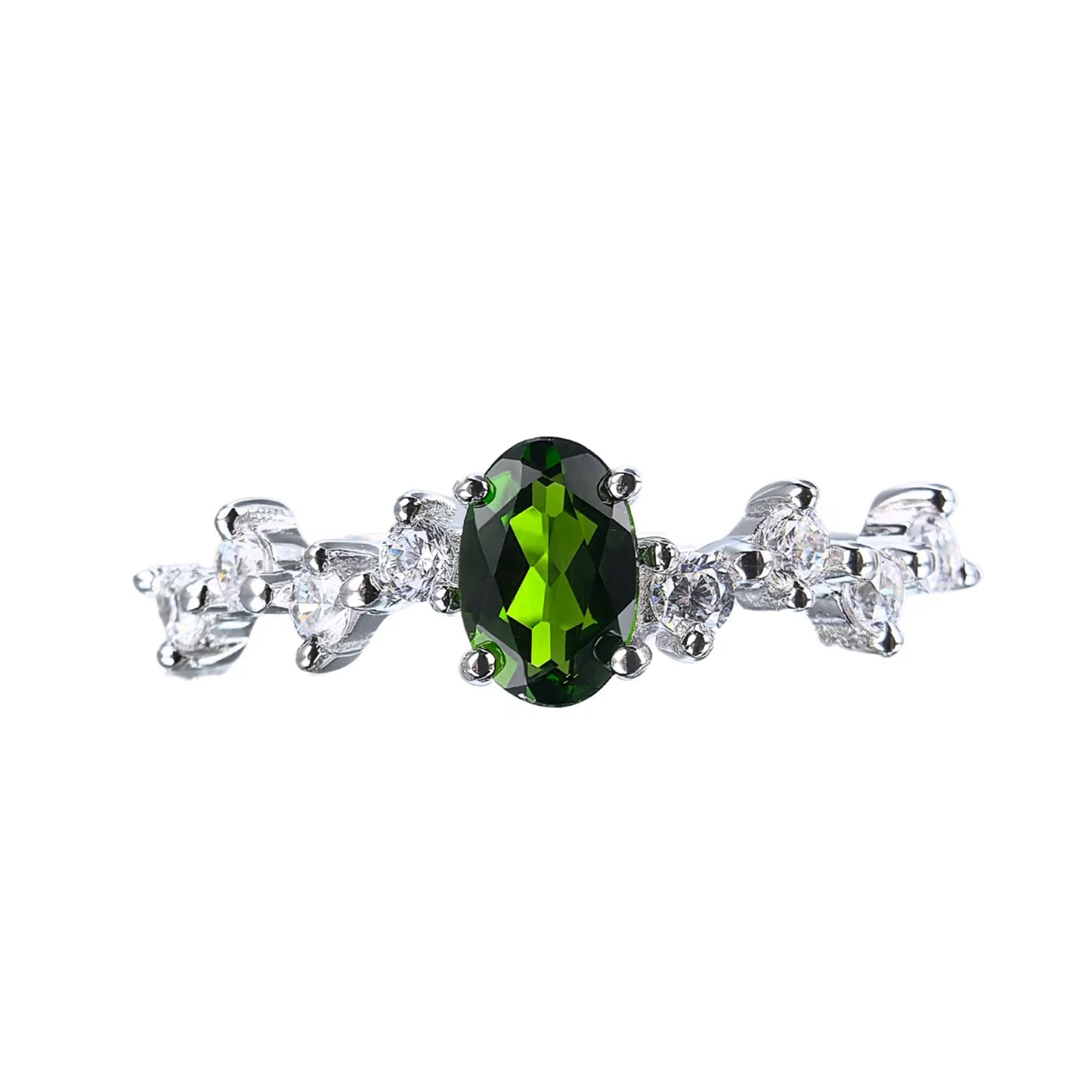 Diopside Crescent Ring