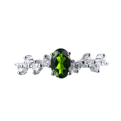 Diopside Crescent Ring