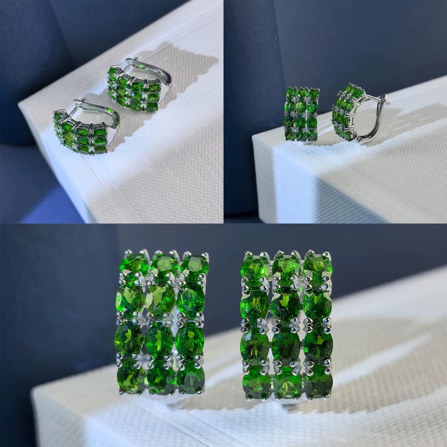 Multistone Gem Hoop Earrings