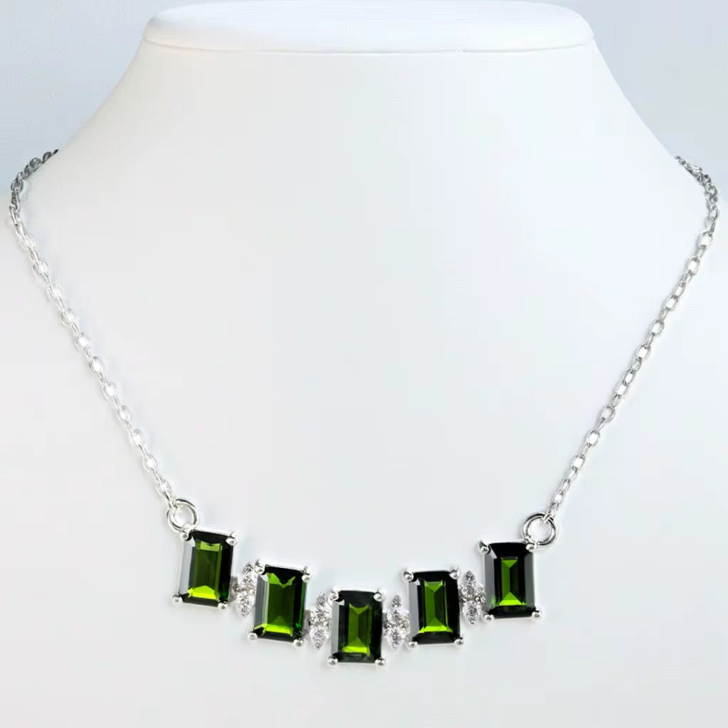 Green Diopside Heart Necklace
