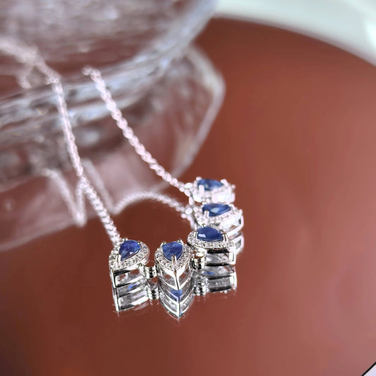 Sapphire Clover Necklace
