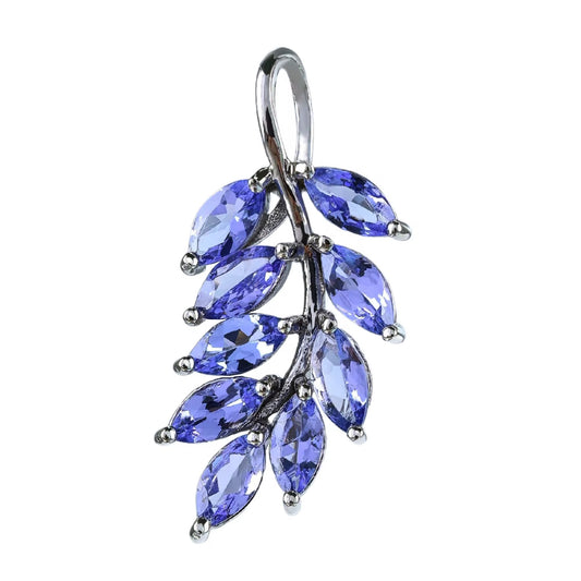 Blue Tanzanite Leaf Pendant