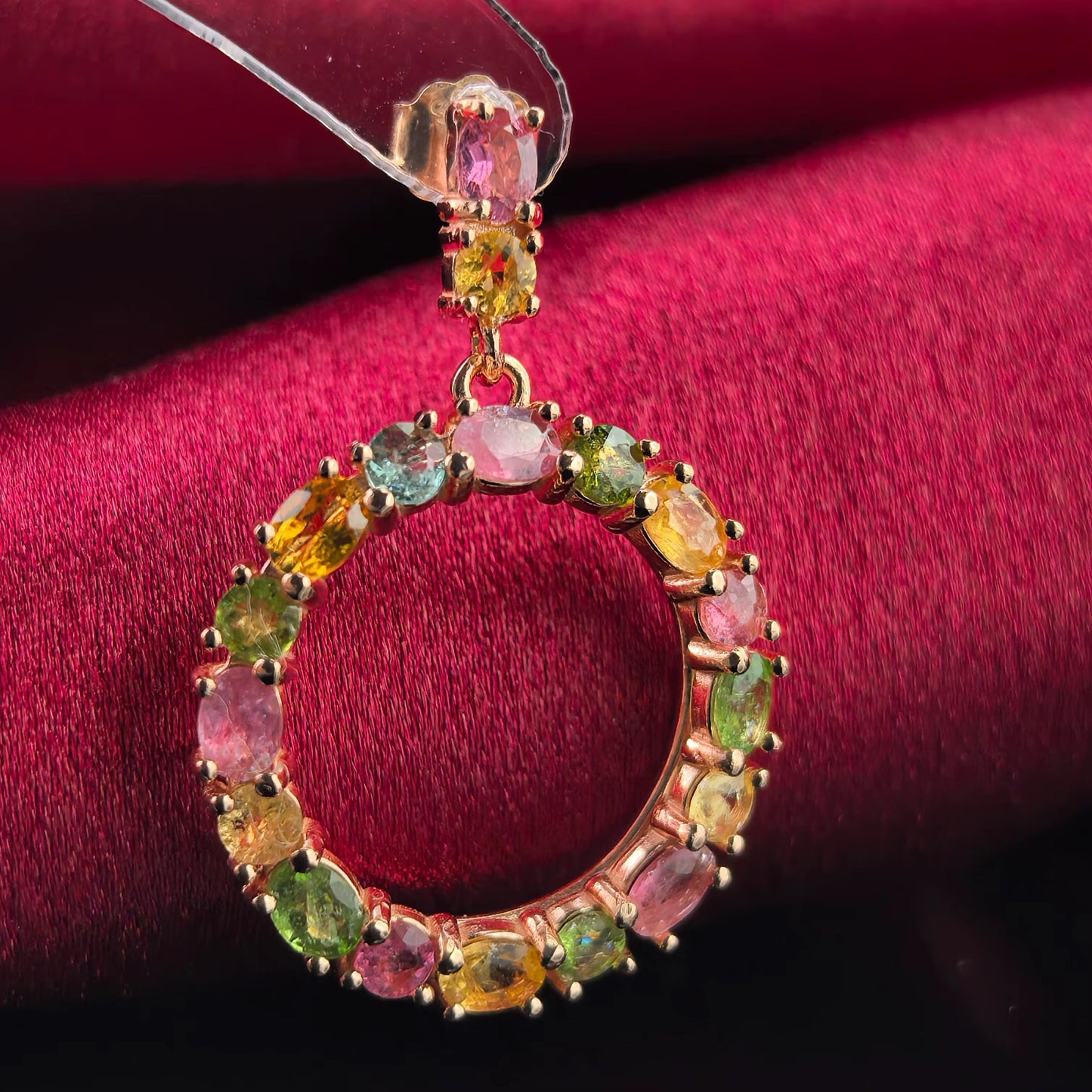 Mehrfarbige Turmalin-Kreisohrringe