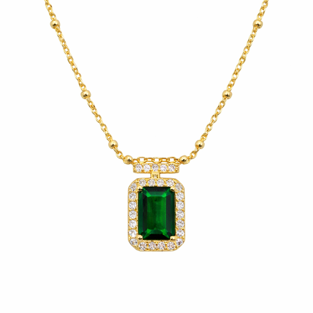 Radiant Gem Halo Necklace