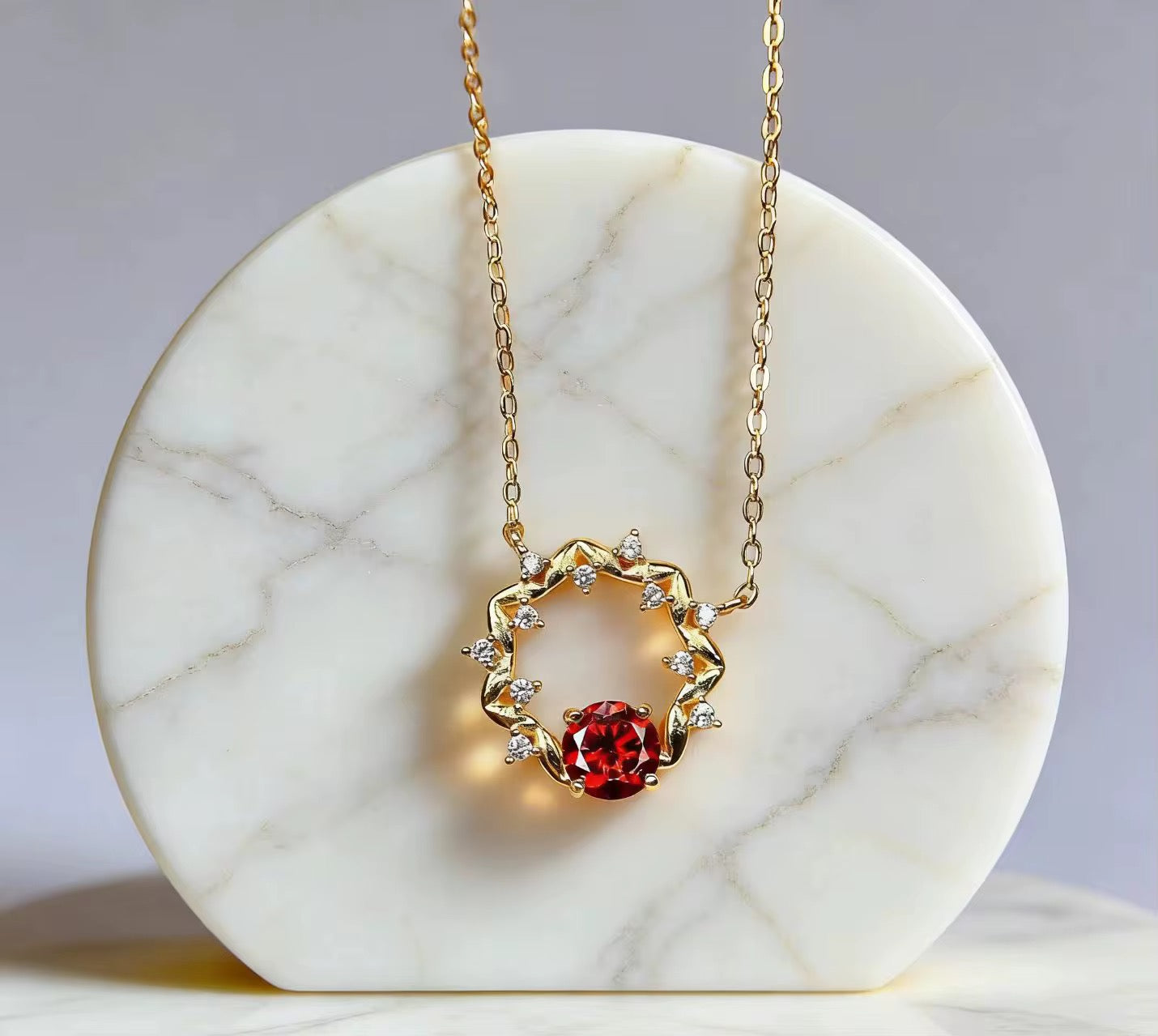 Radiant Circle Pendant Necklace