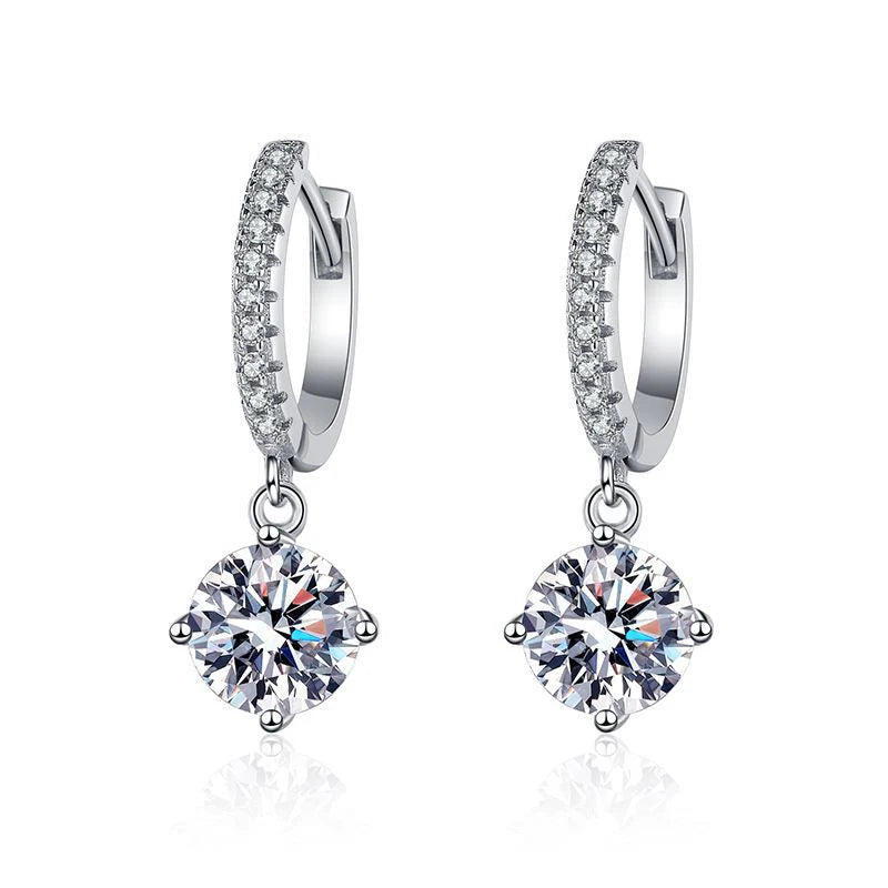 DROP MOISSANITE HOOP EARRINGS