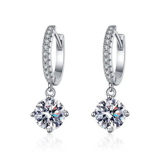 DROP MOISSANITE HOOP EARRINGS