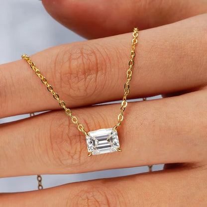 EMERALD CUT MOISSANITE NECKLACE