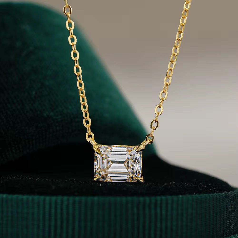 EMERALD CUT MOISSANITE NECKLACE