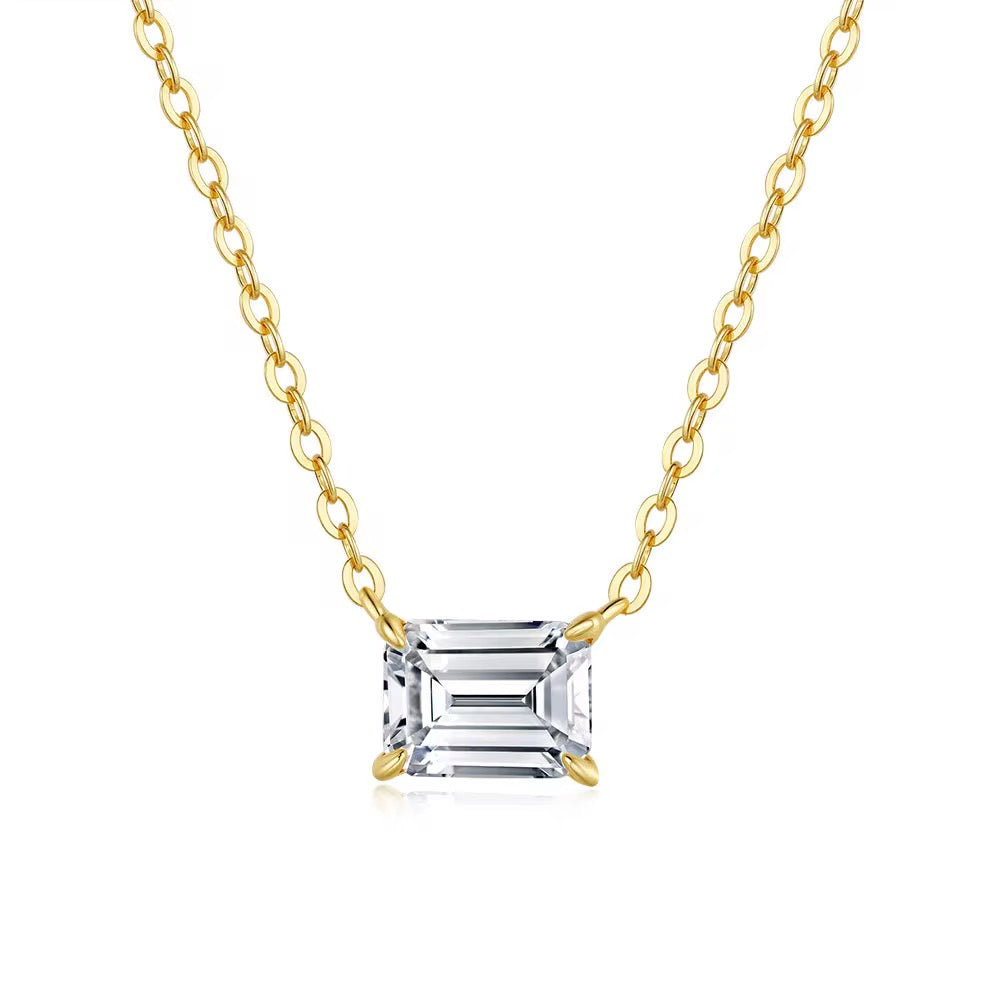 EMERALD CUT MOISSANITE NECKLACE