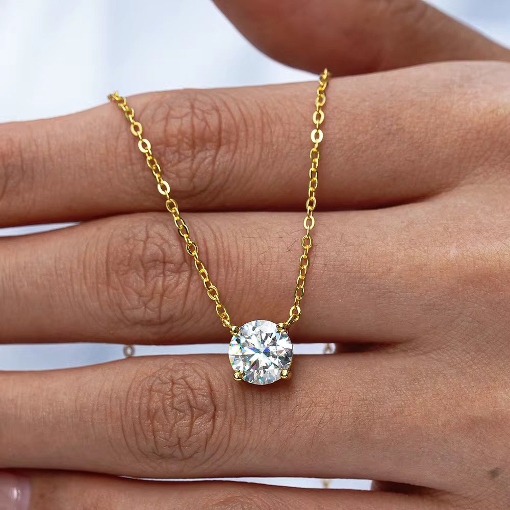 ROUND MOISSANITE SOLITAIRE NECKLACE