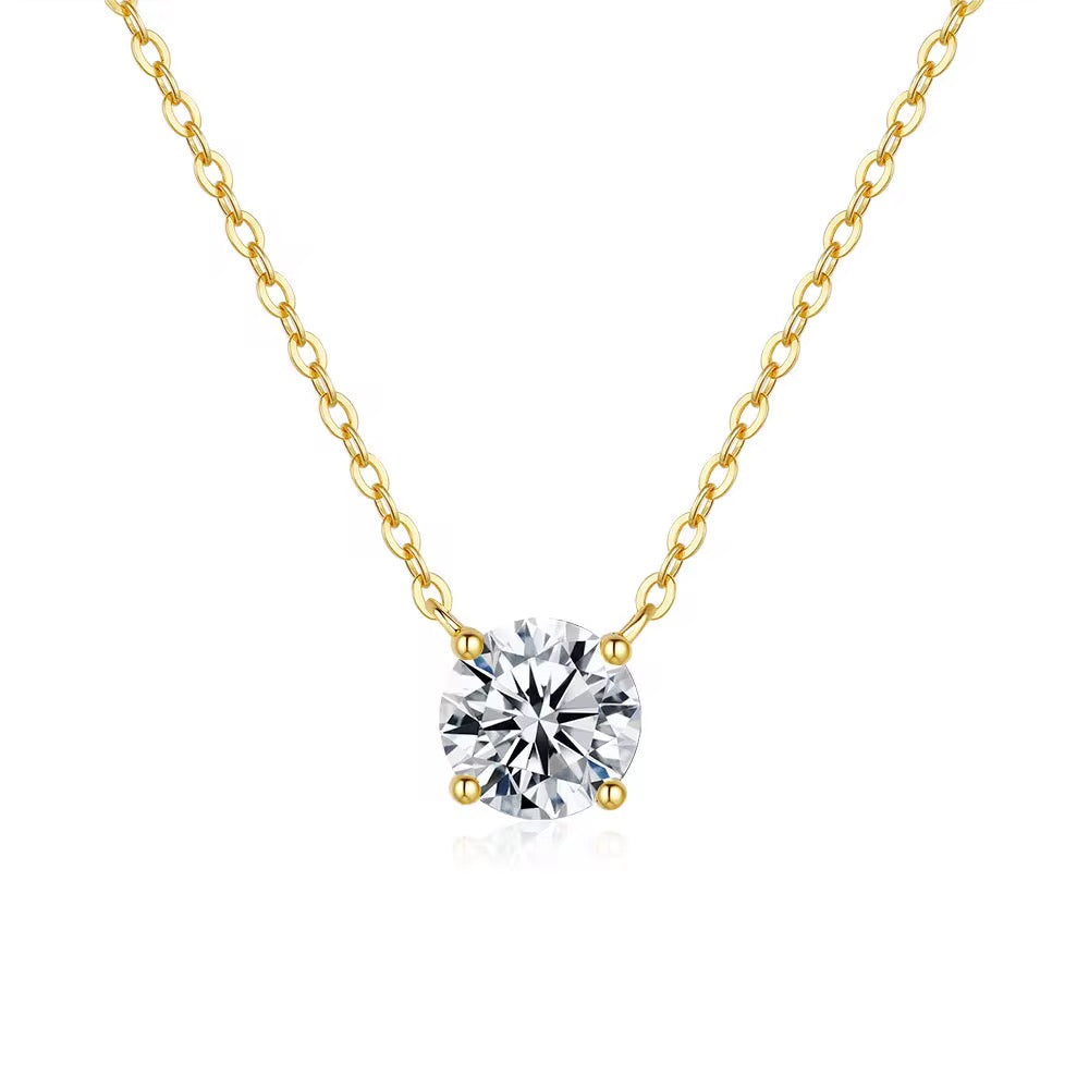 ROUND MOISSANITE SOLITAIRE NECKLACE