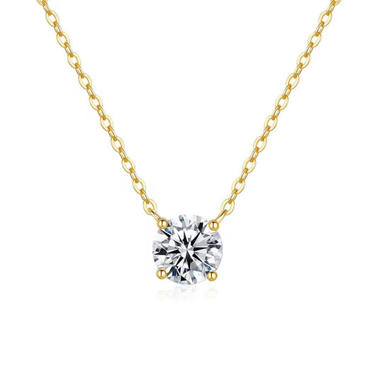 ROUND MOISSANITE SOLITAIRE NECKLACE