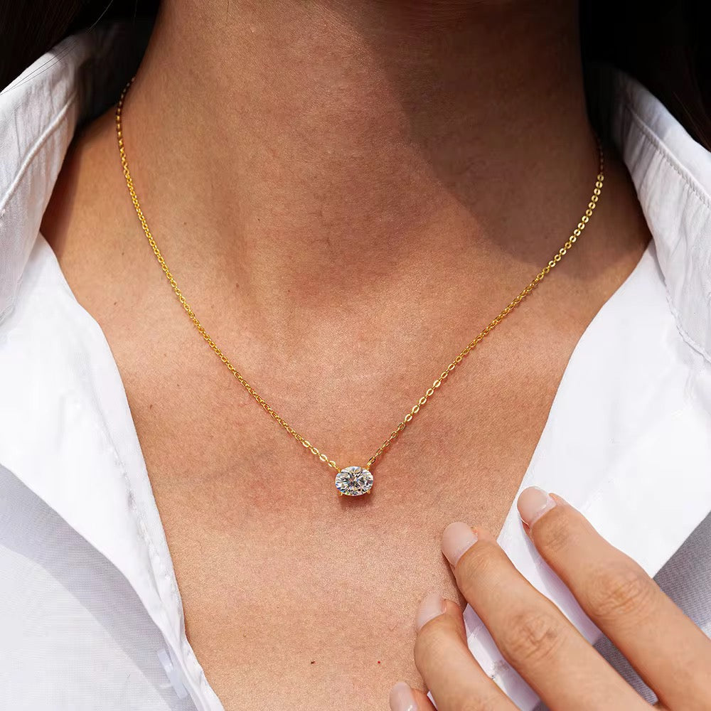 OVAL MOISSANITE NECKLACE