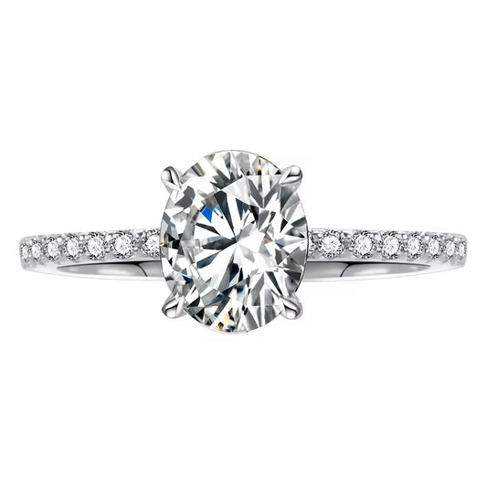 OVAL PAVÉ MOISSANITE RING