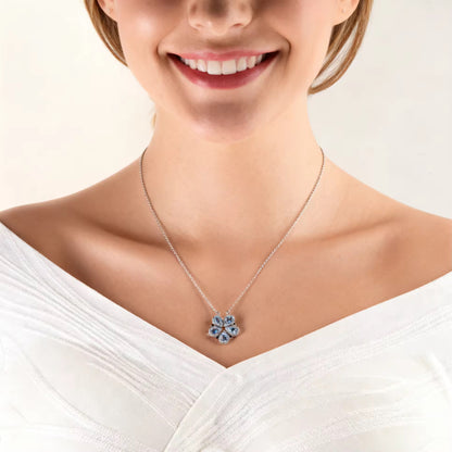 London Blue Topaz Flower Necklace