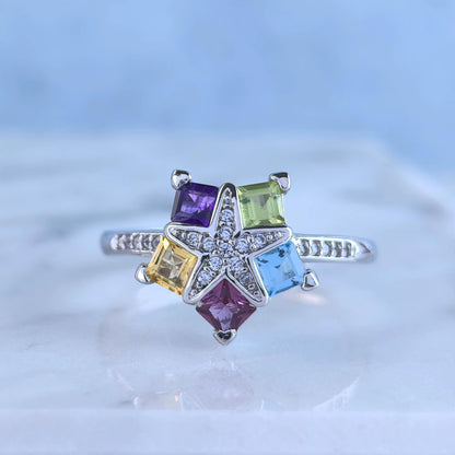 Star Mosaic Gemstone Ring