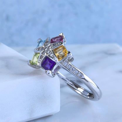 Star Mosaic Gemstone Ring