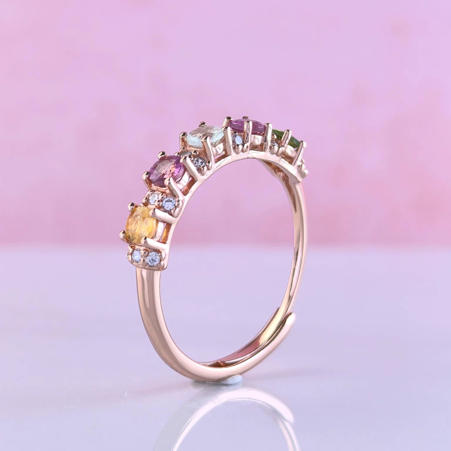 Pastel Tourmaline Eternity Ring
