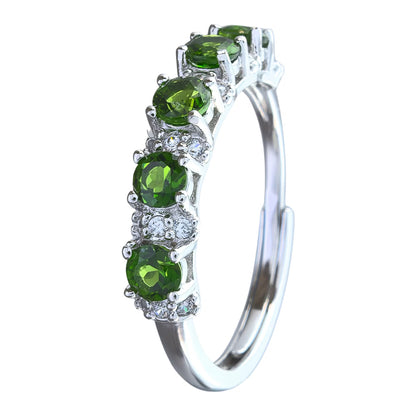 Green Diopside Eternity Ring