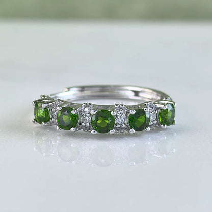 Green Diopside Eternity Ring