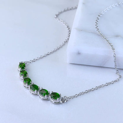 Green Diopside Curve Necklace