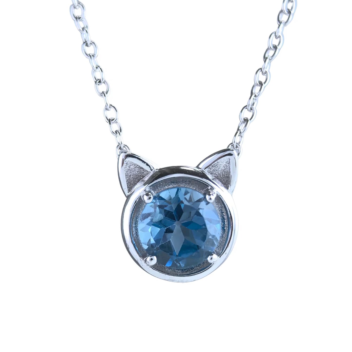 London Blue Topaz Cat Necklace