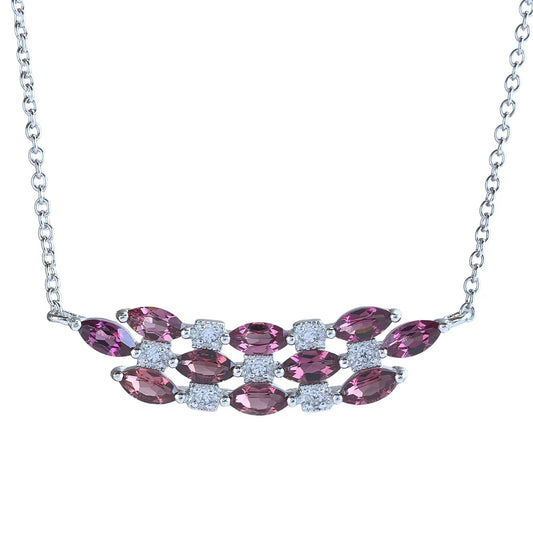 Wave Garnet Necklace
