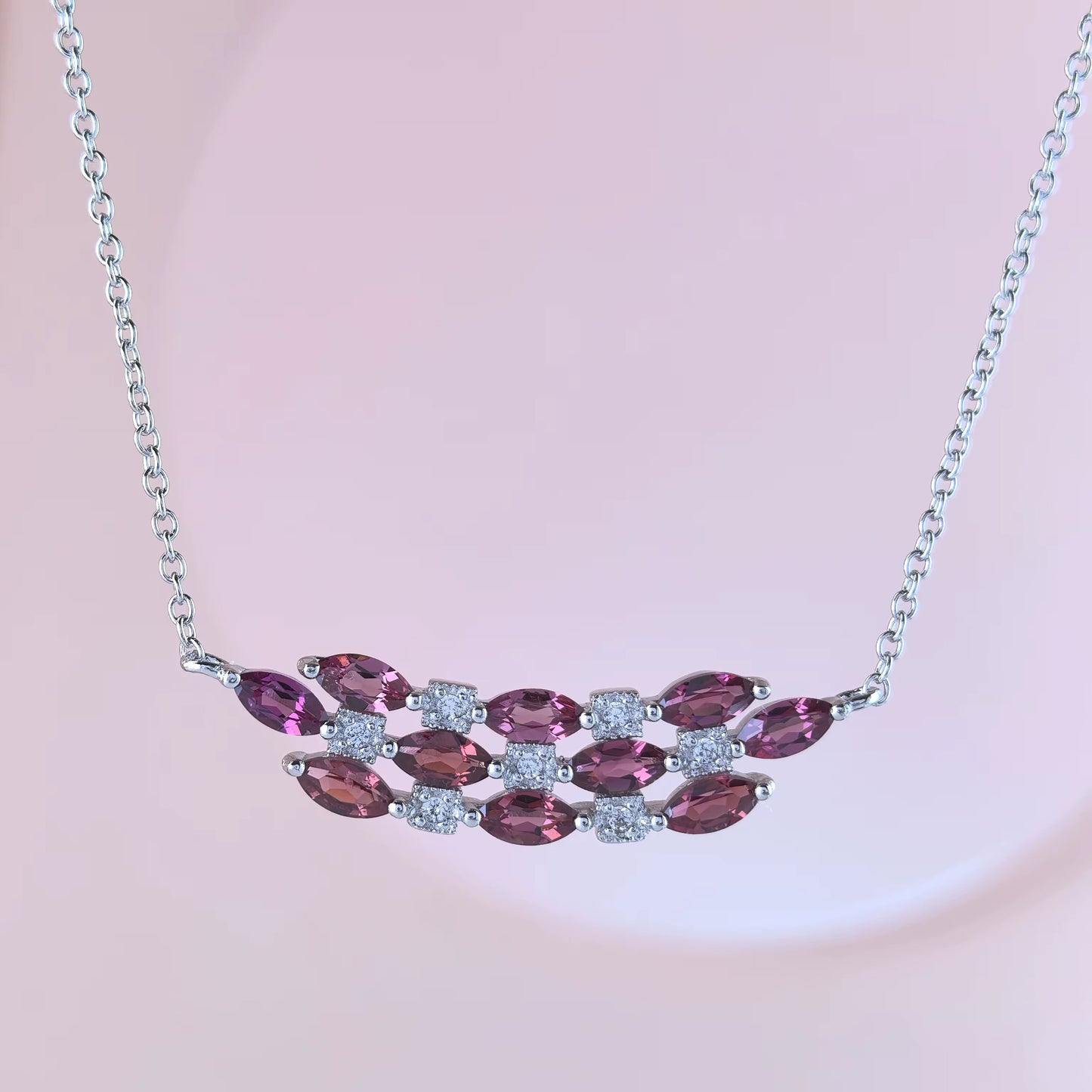 Wave Garnet Necklace