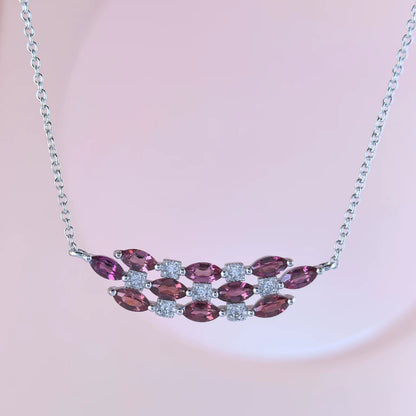 Wave Garnet Necklace