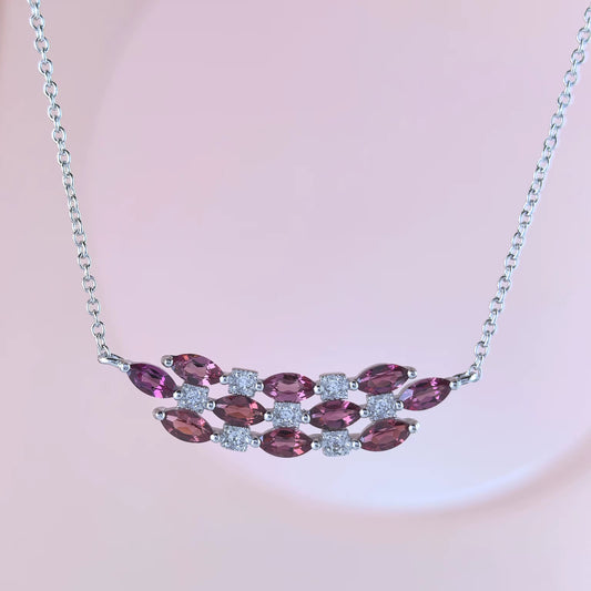 Wave Garnet Necklace