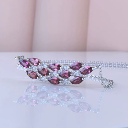 Wave Garnet Necklace