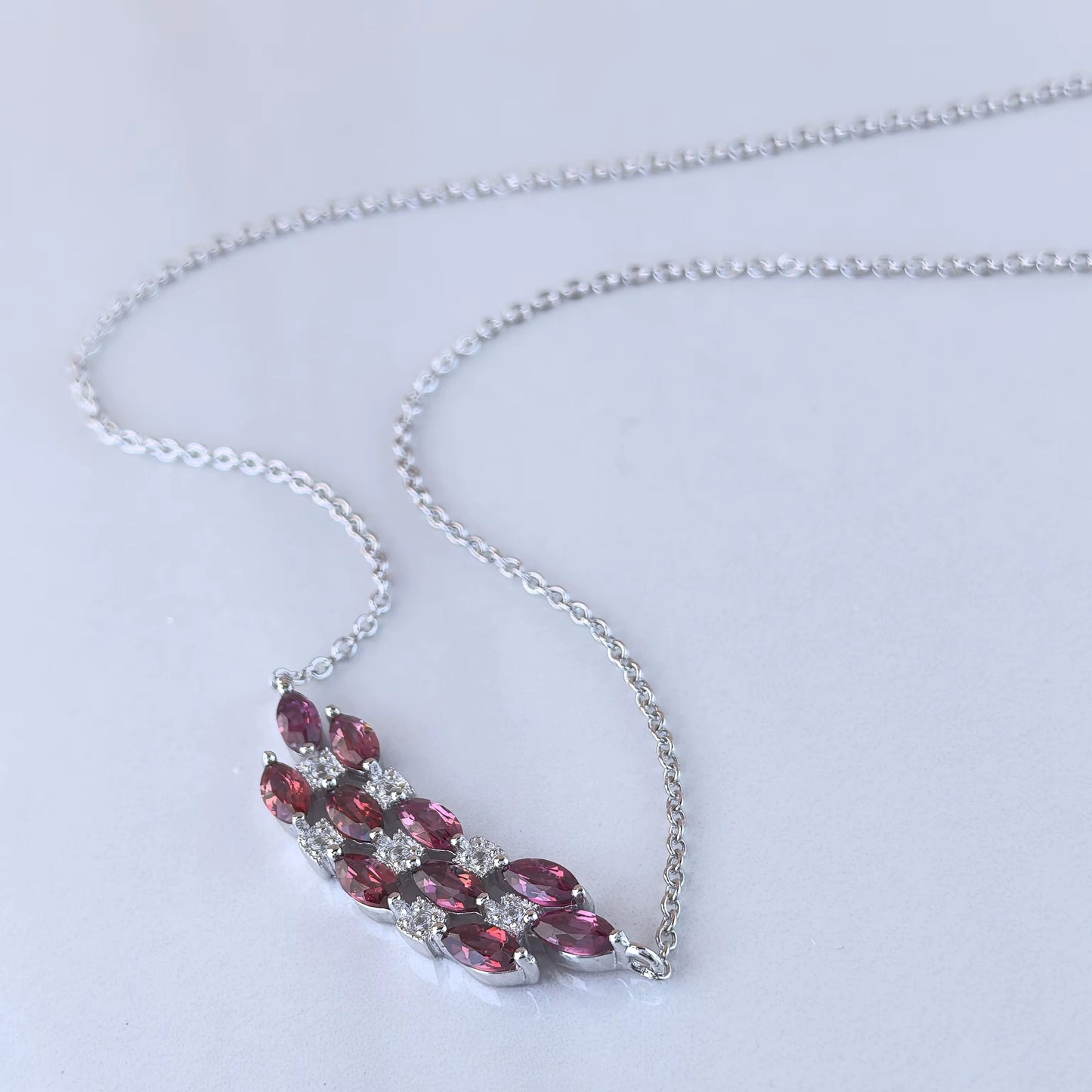 Wave Garnet Necklace