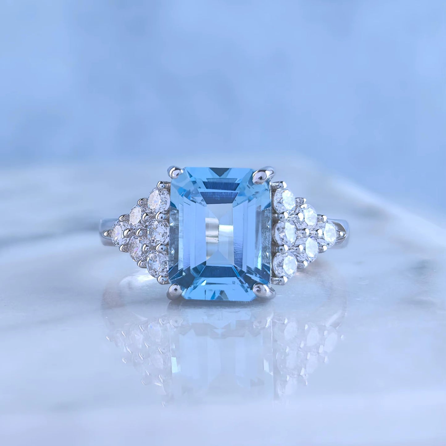 Azure Radiant Topaz Ring