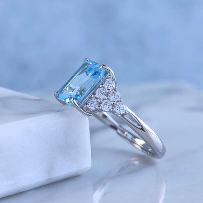 Azure Radiant Topaz Ring