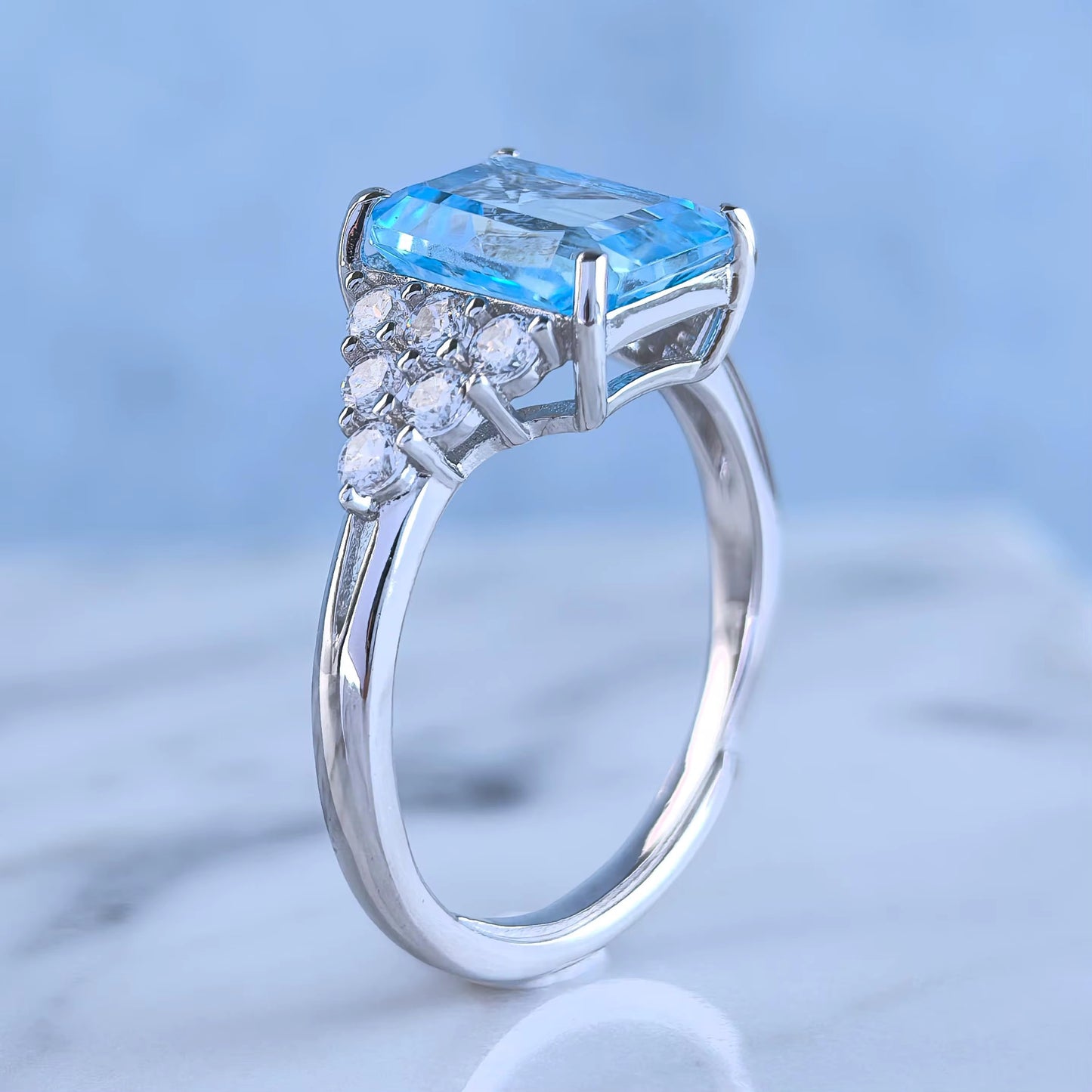 Azure Radiant Topaz Ring