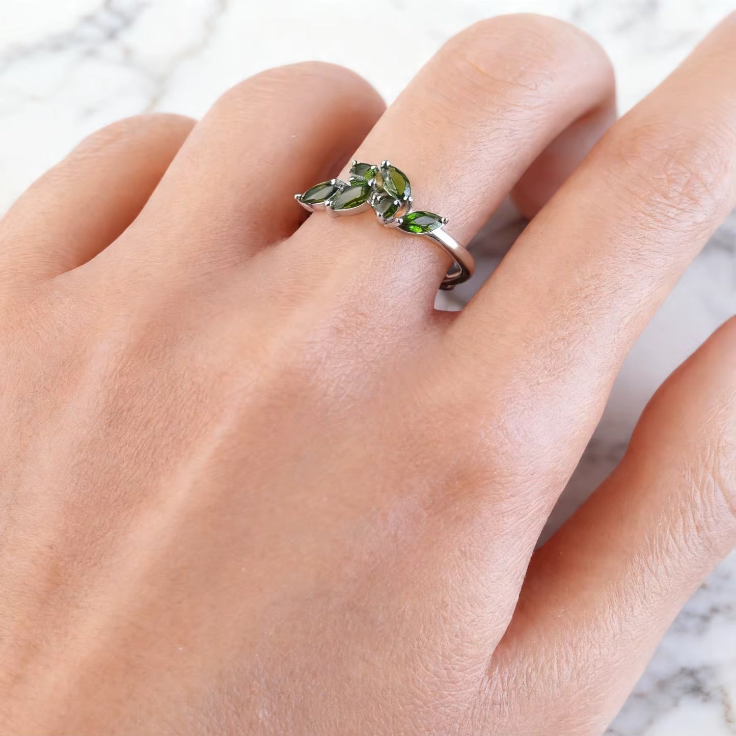 Verdant Diopside Ring