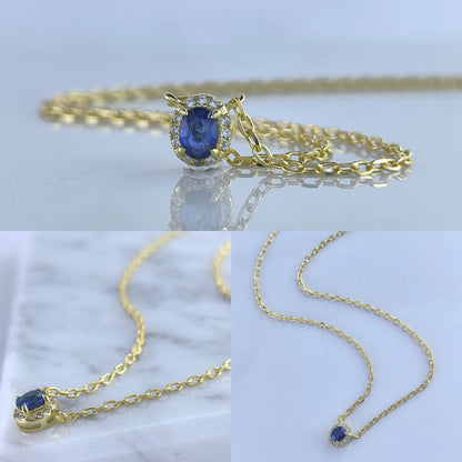 Oval Gemstone Necklace