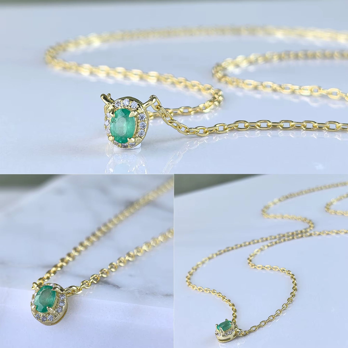 Oval Gemstone Necklace