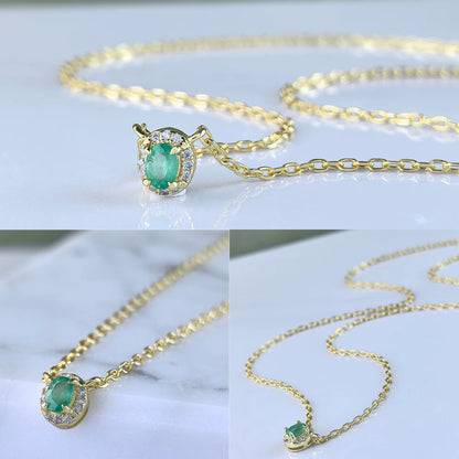 Oval Gemstone Necklace