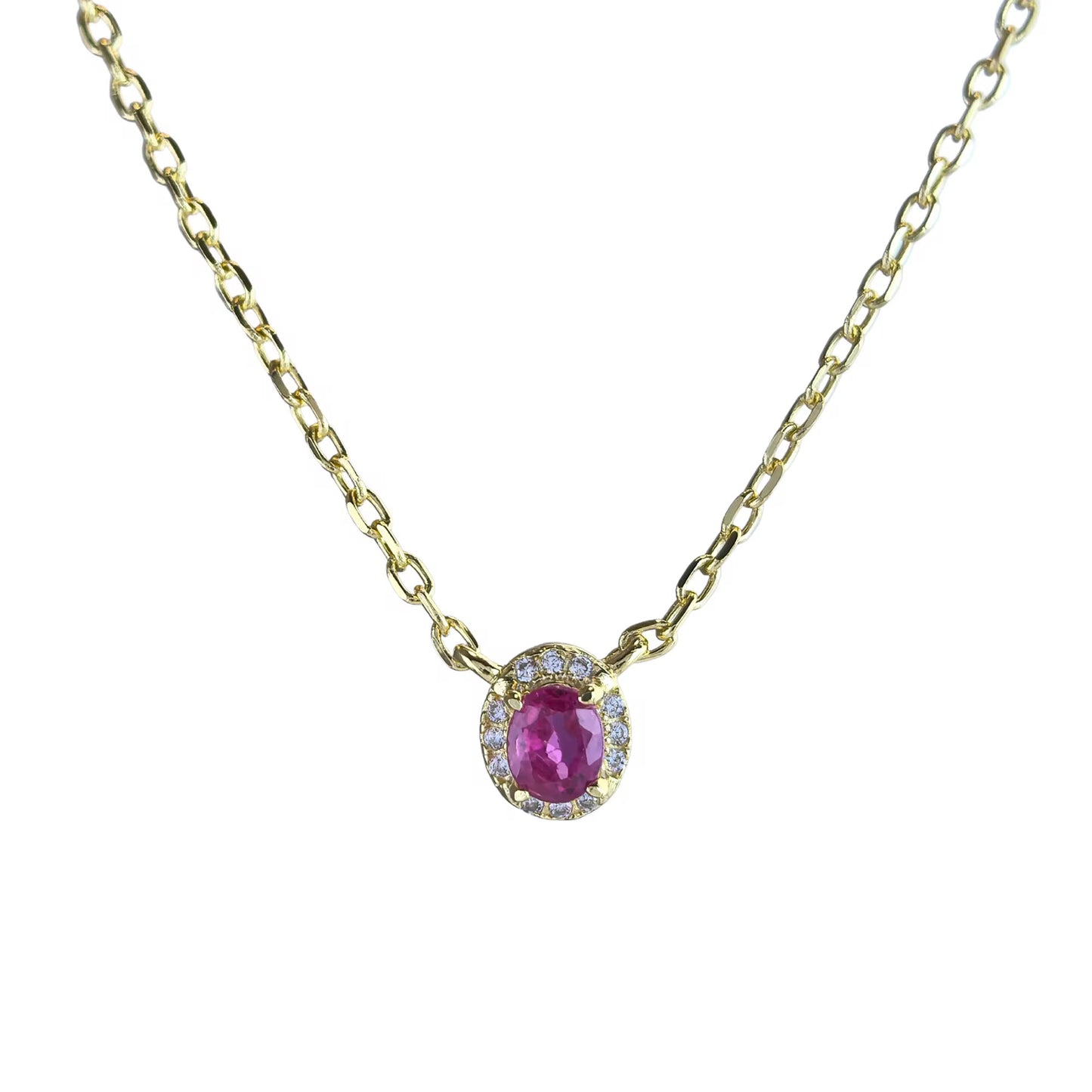 Oval Gemstone Necklace