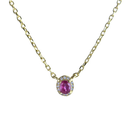 Oval Gemstone Necklace