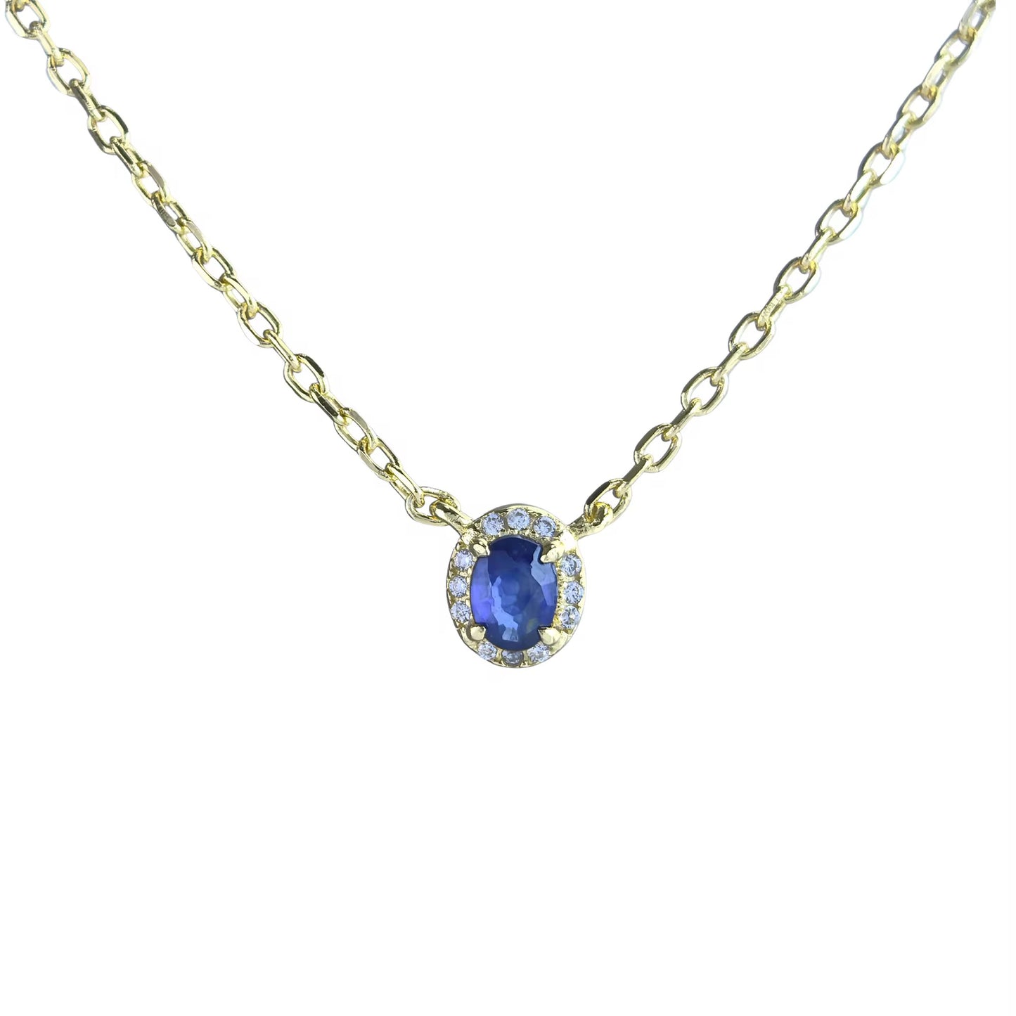 Oval Gemstone Necklace