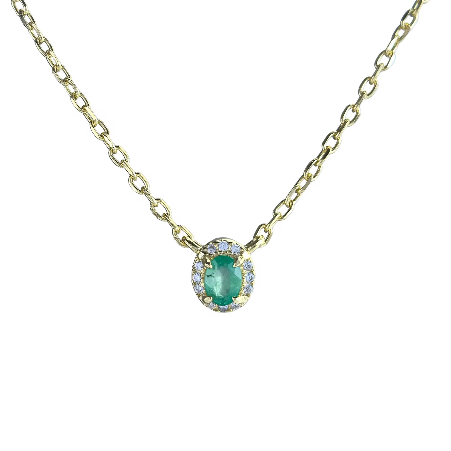 Oval Gemstone Necklace