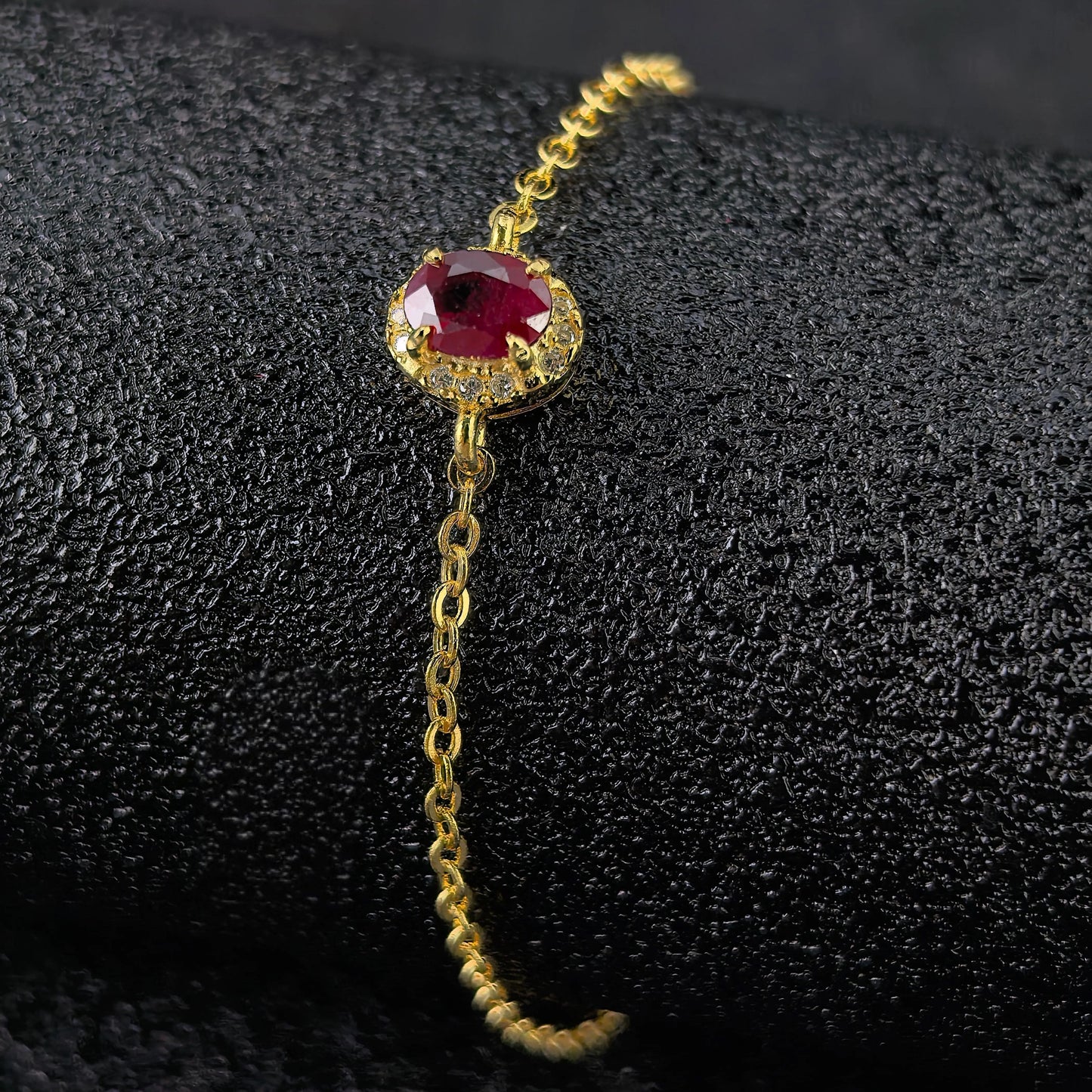 Ruby Halo Bracelet