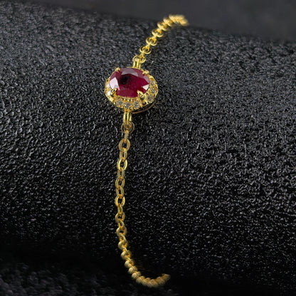 Ruby Halo Bracelet