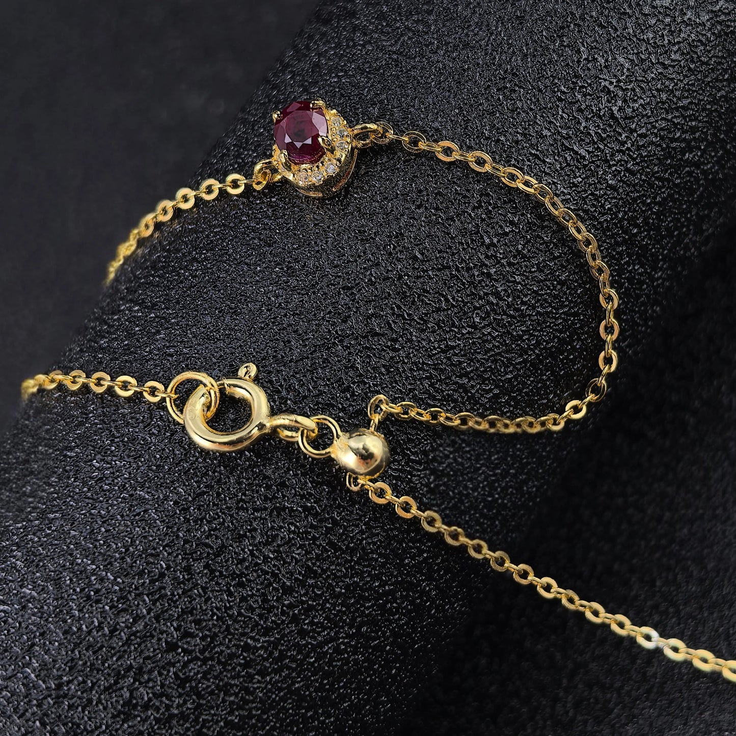 Ruby Halo Bracelet
